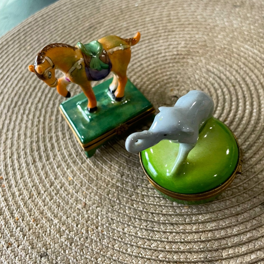 Limoges hand painted vintage boxes,Excellent condition, rare .